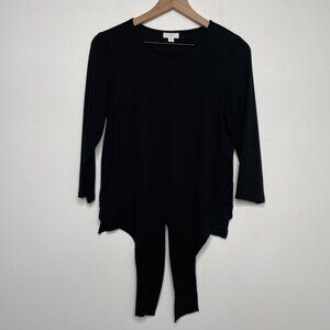 J. Jill Black Front Knot Top Size‎ Small Modal Casual Basic Minimalist